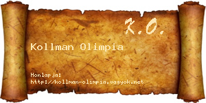 Kollman Olimpia névjegykártya